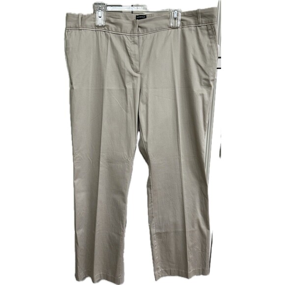 Attention Khaki Beige Women's Dress Pants Contemporary Fit Flat‎ Front Size 18 - Picture 1 of 3